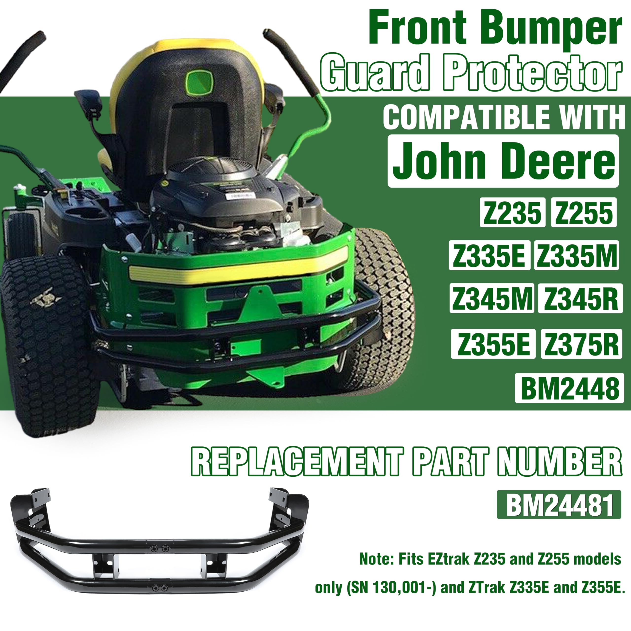 ECOTRIC hitch kit attached to a John Deere mower enables towing options