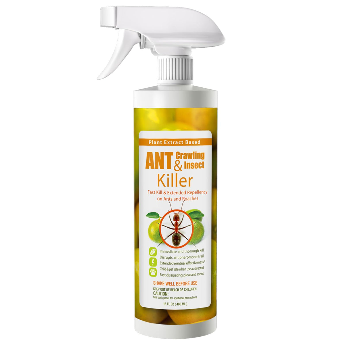 EcoVenger Ant Killer 16oz bottle front view for quick indoor use.