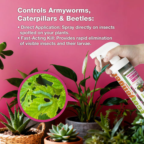 EcoVenger Garden Insect Control outdoor-use application on patio plants.