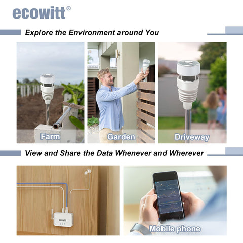 Ecowitt app live monitor view showing real time weather data