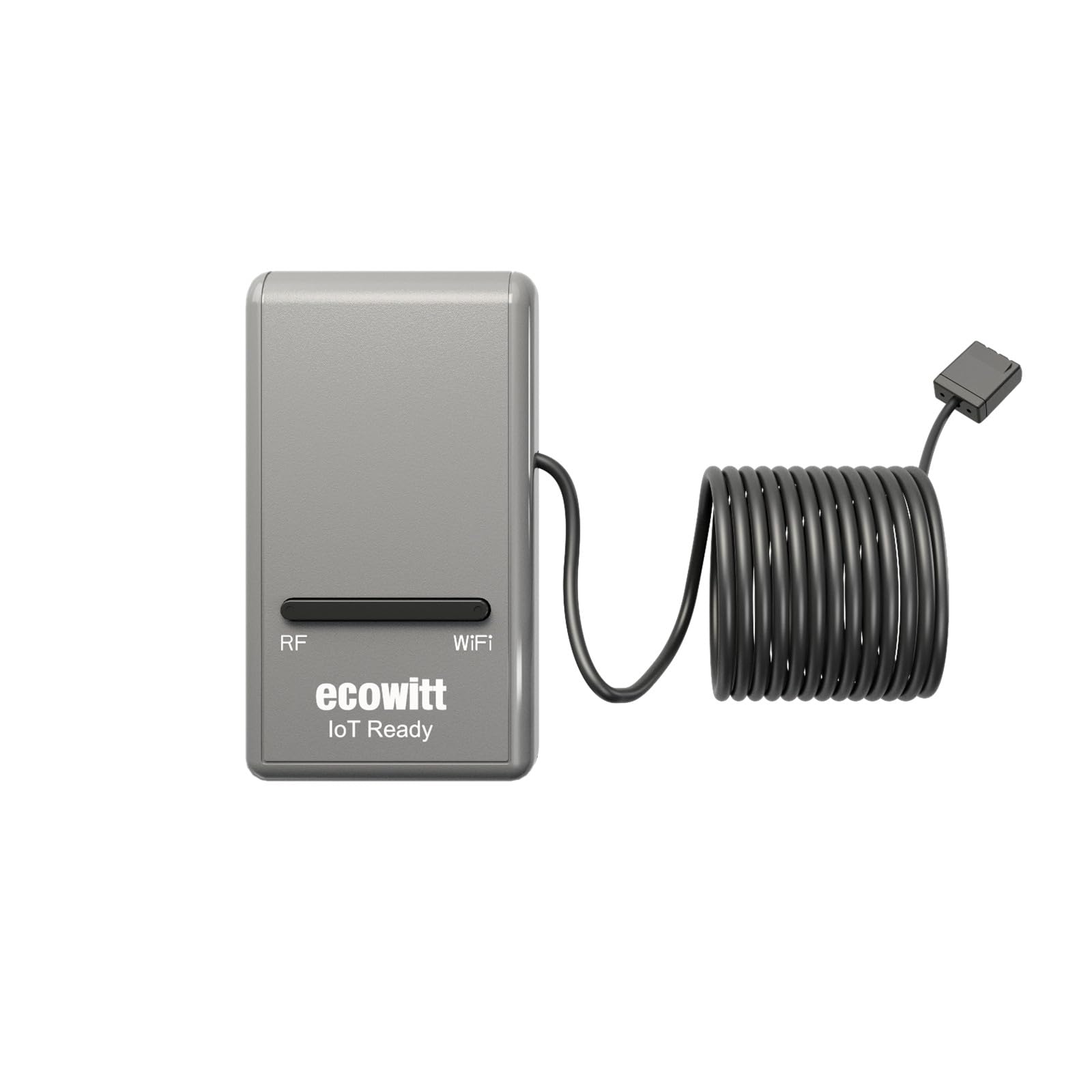 ECOWITT GW1200 front view with integrated temp, humidity, and pressure sensors for home monitoring.