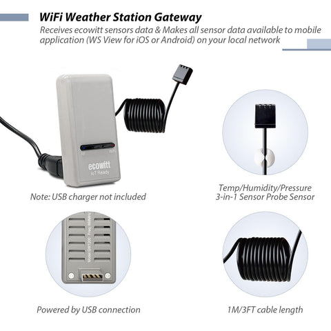 ECOWITT GW1200 wifi-setup scene showing quick configuration via app.