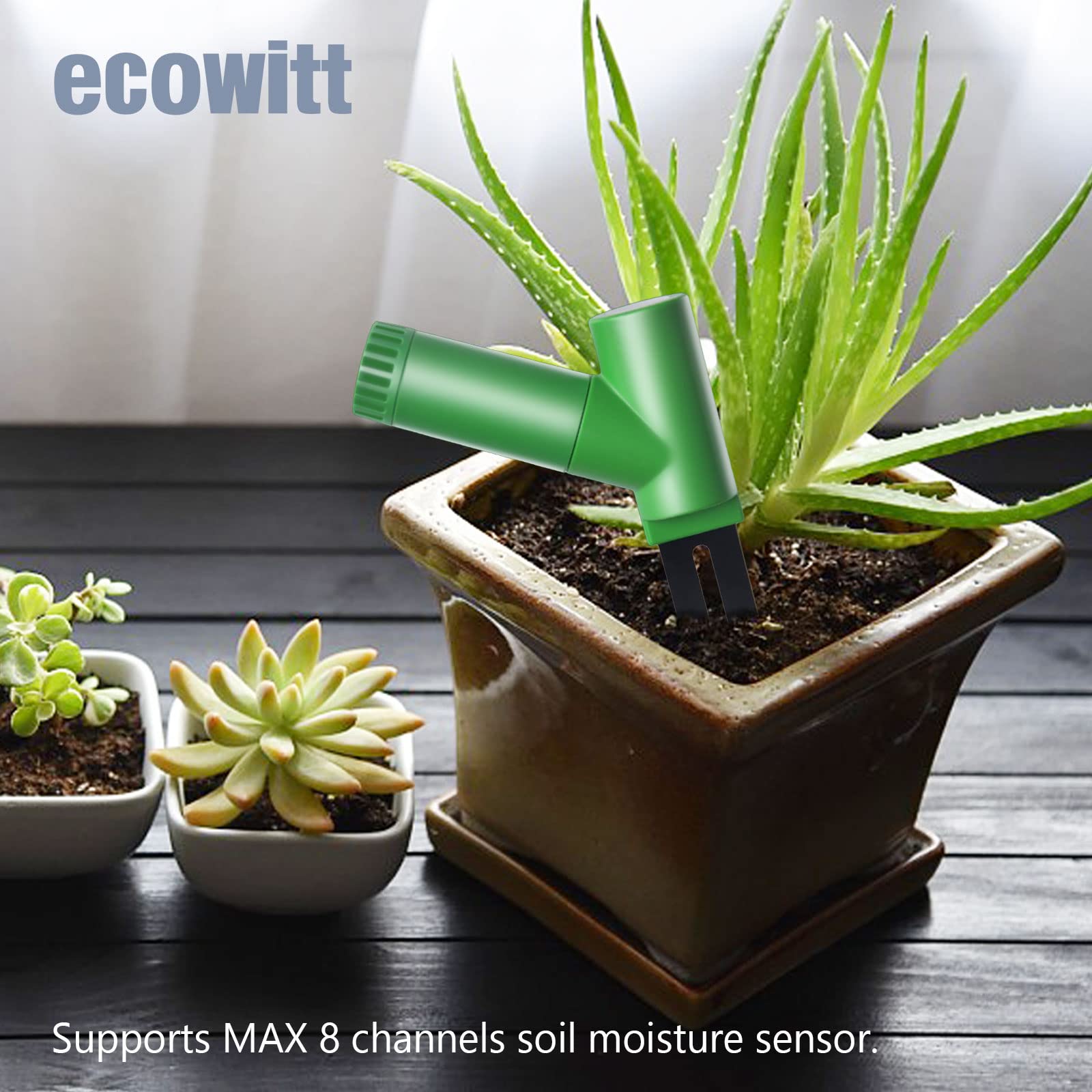 ECOWITT WH51 sensor is waterproof for indoor and outdoor garden use.
