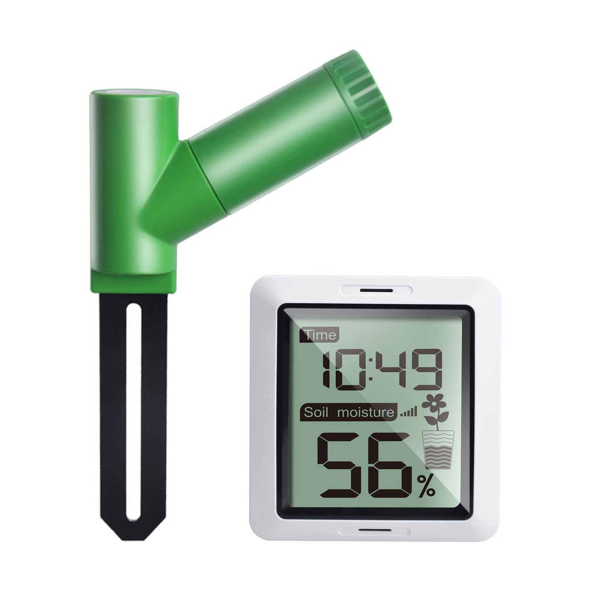 ECOWITT WH0291 soil moisture meter shows moisture level for timely watering.