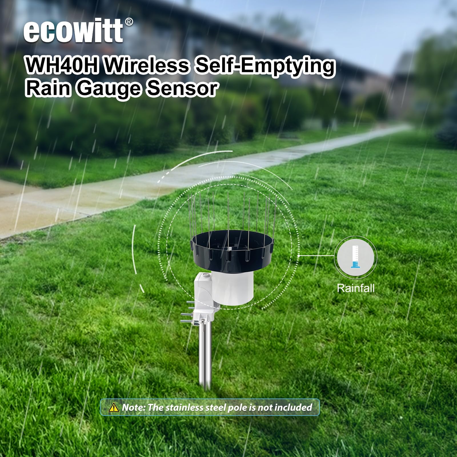 Rainfall data display view from WH40BH sensor on ECOWITT app