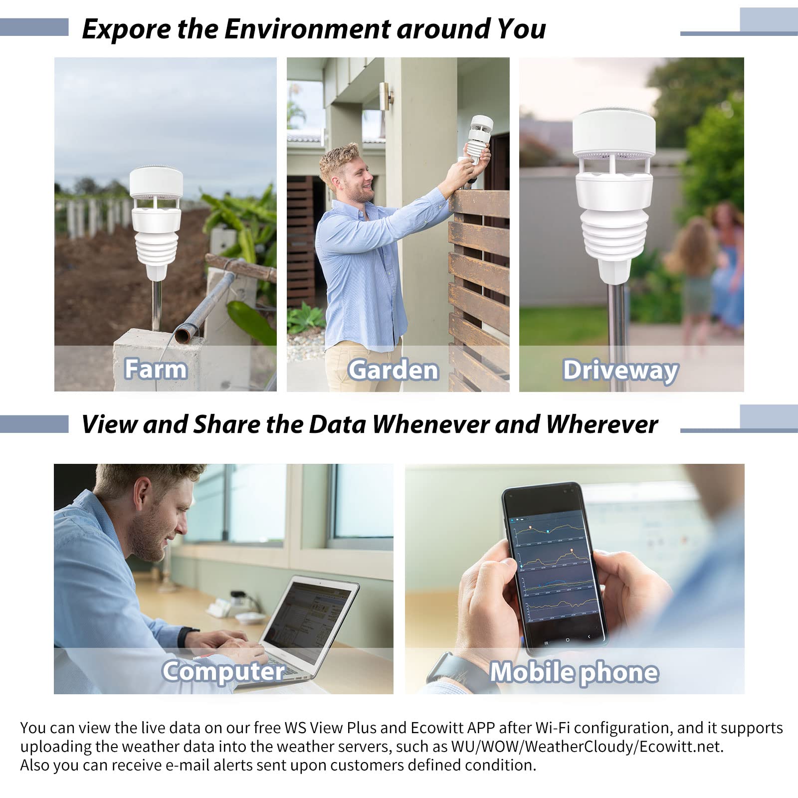 ECOWITT Wittboy viewing live data on the Ecowitt app