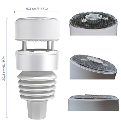 ECOWITT Wittboy WS90 7‑in‑1 sensor measuring wind, rain, and light data
