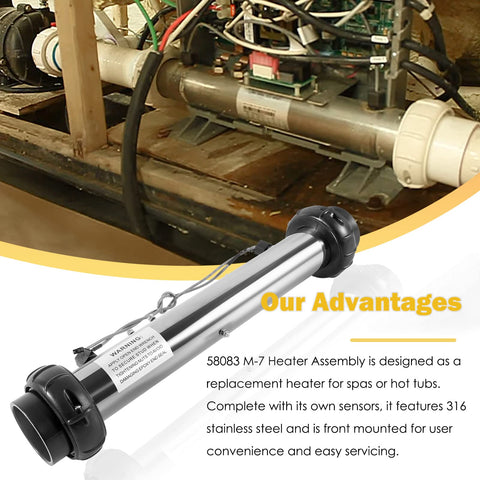 E-cowlboy 5.5KW Incoloy Flo-Thru heater element for steady spa heating.
