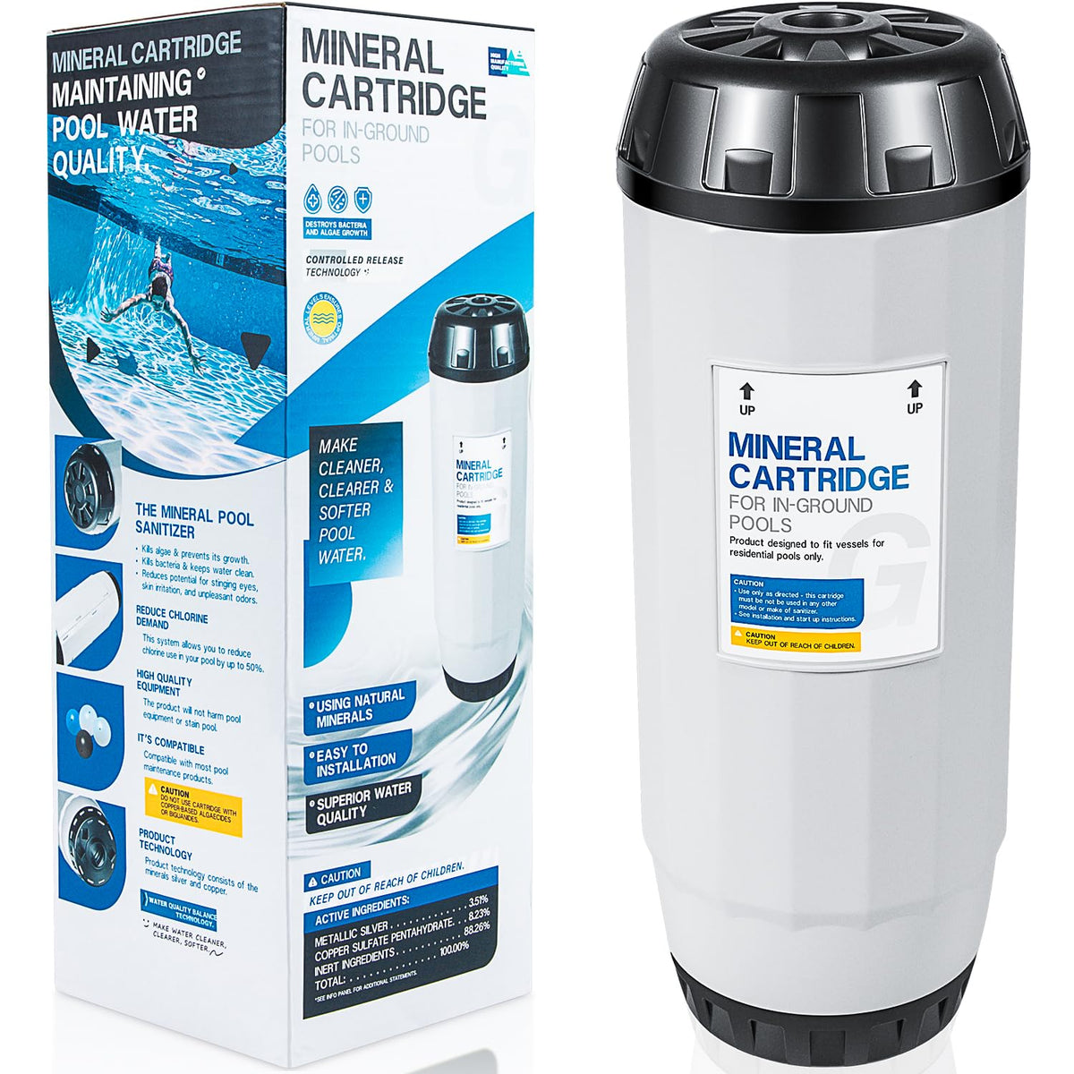 E-cowlboy replacement N2G35 mineral cartridge for Zodiac vessels delivers cleaner water.