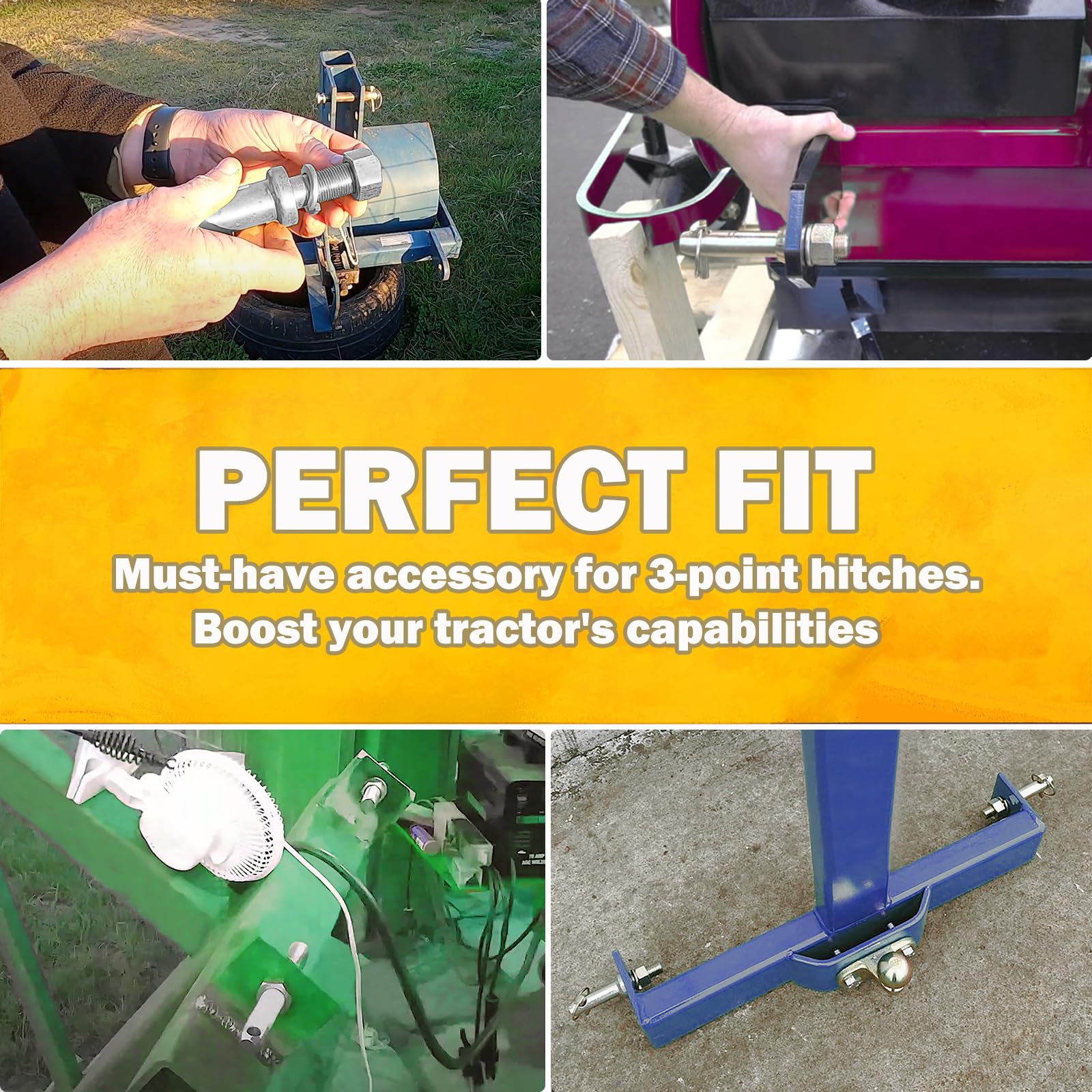 Ecowlboy S07020800 three-point hitch attachment compatibility with CAT 1 setups.