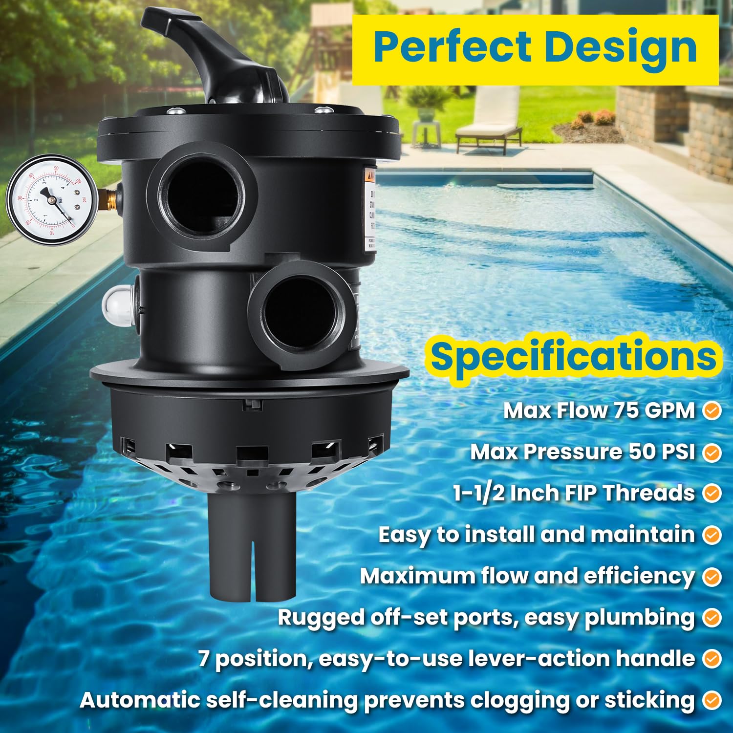 E-cowlboy SP0714T includes pressure gauge for monitoring system performance during backwash