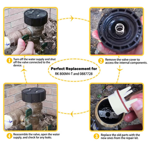 Vent spring assembly shown for reliable backflow protection