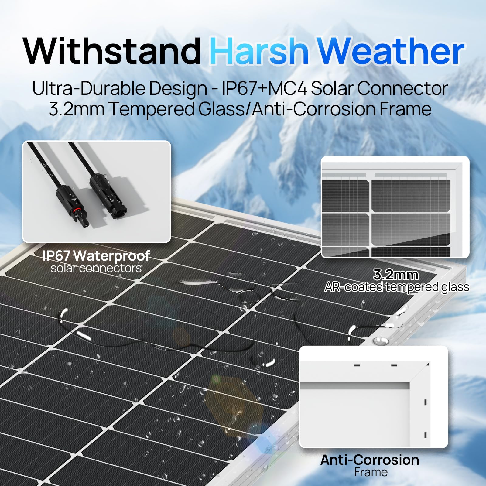 ECO-WORTHY 100W panel on roof for quick DIY installation