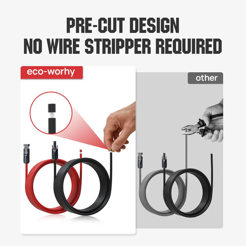 ECO-WORTHY IP67 waterproof cable for outdoor solar connections
