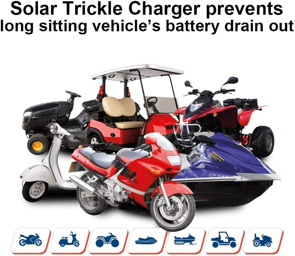 Eco-Worthy solar charger with OBDII cable connects directly to battery for idle charging.