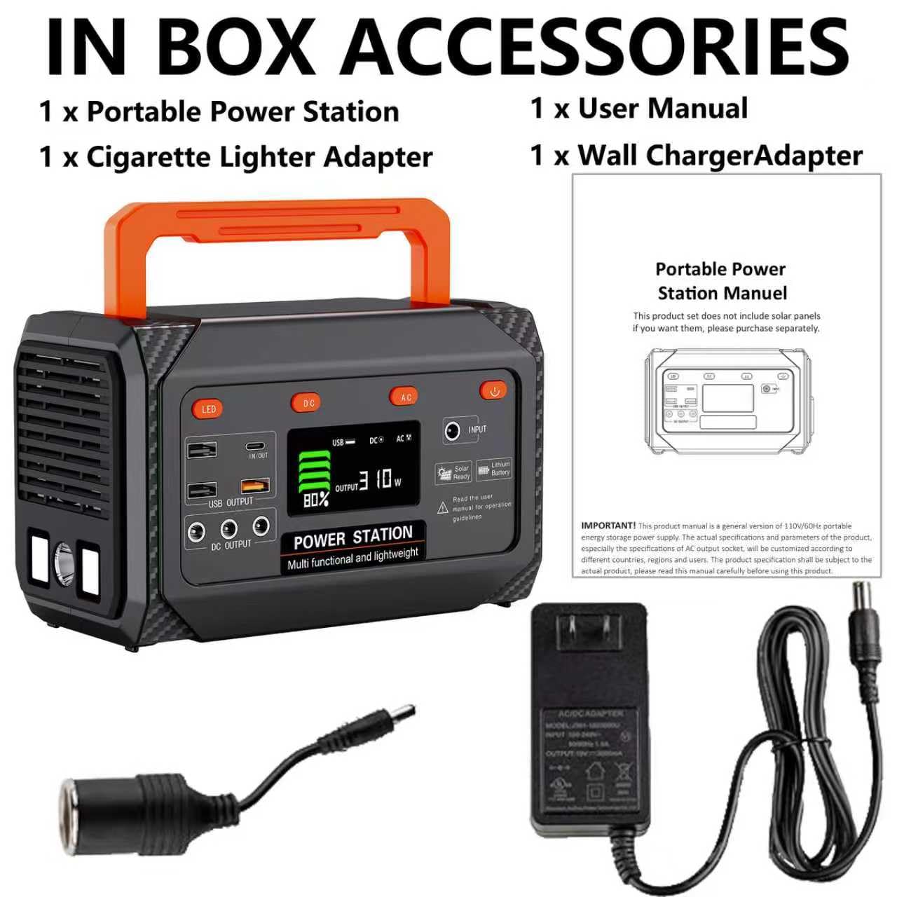 ECPOWSKEY compact portable power station with cables for on-the-go power
