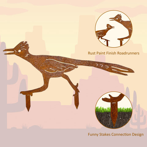 Ecqizer outdoor stake set as bold garden accent for patios.