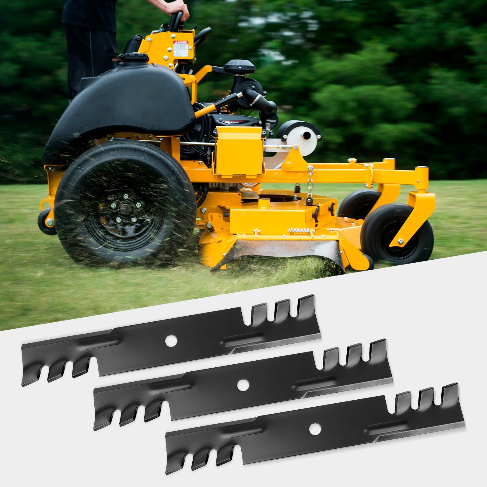Durable black-coated Ecreban Mulching blade illustrating rugged design