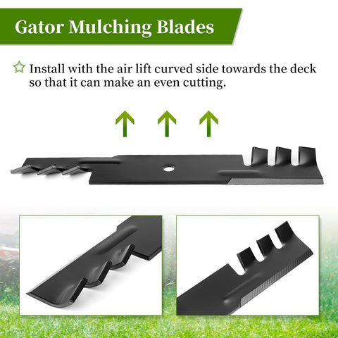 Ecreban Gator Mulching blades in box, ready to replace worn blades