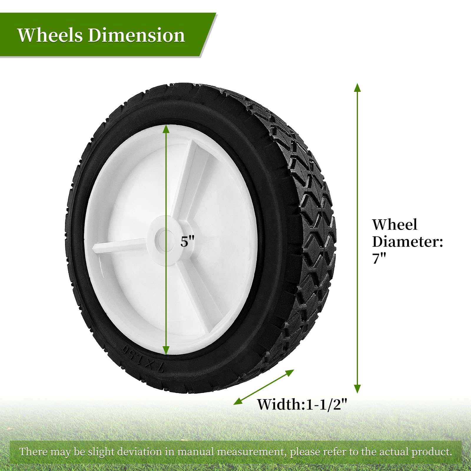 Ecreban universal 7-inch wheels ideal for wagons, grills, and hand trucks.