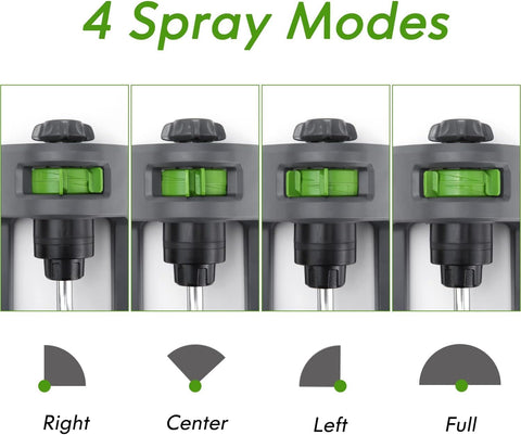 Hose connection includes a built-in filter to reduce nozzle clogs.