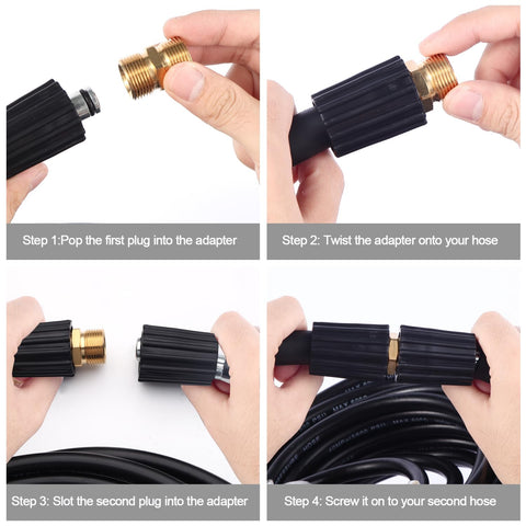 ECuoPix extended-reach hose accessory lets you reach tight spots without moving the washer.