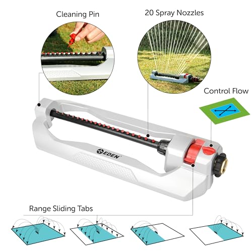 Eden 20-nozzle precision spray provides even coverage across lawns.