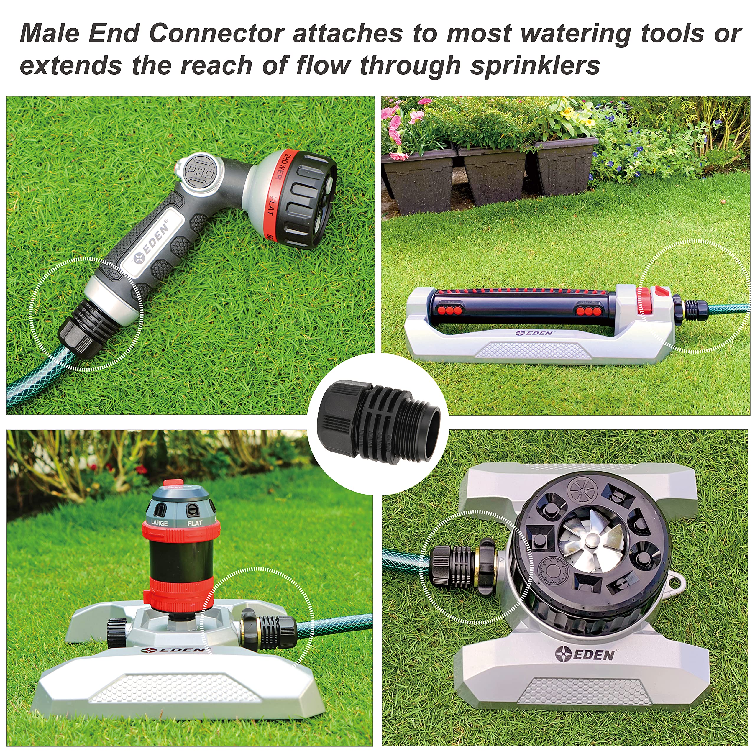 Eden 94051 50-foot half-inch hose length for extended reach in the garden.