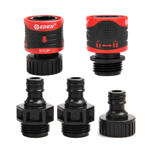 Eden 95210 quick-connect set for easy hose tool swaps and secure connections.