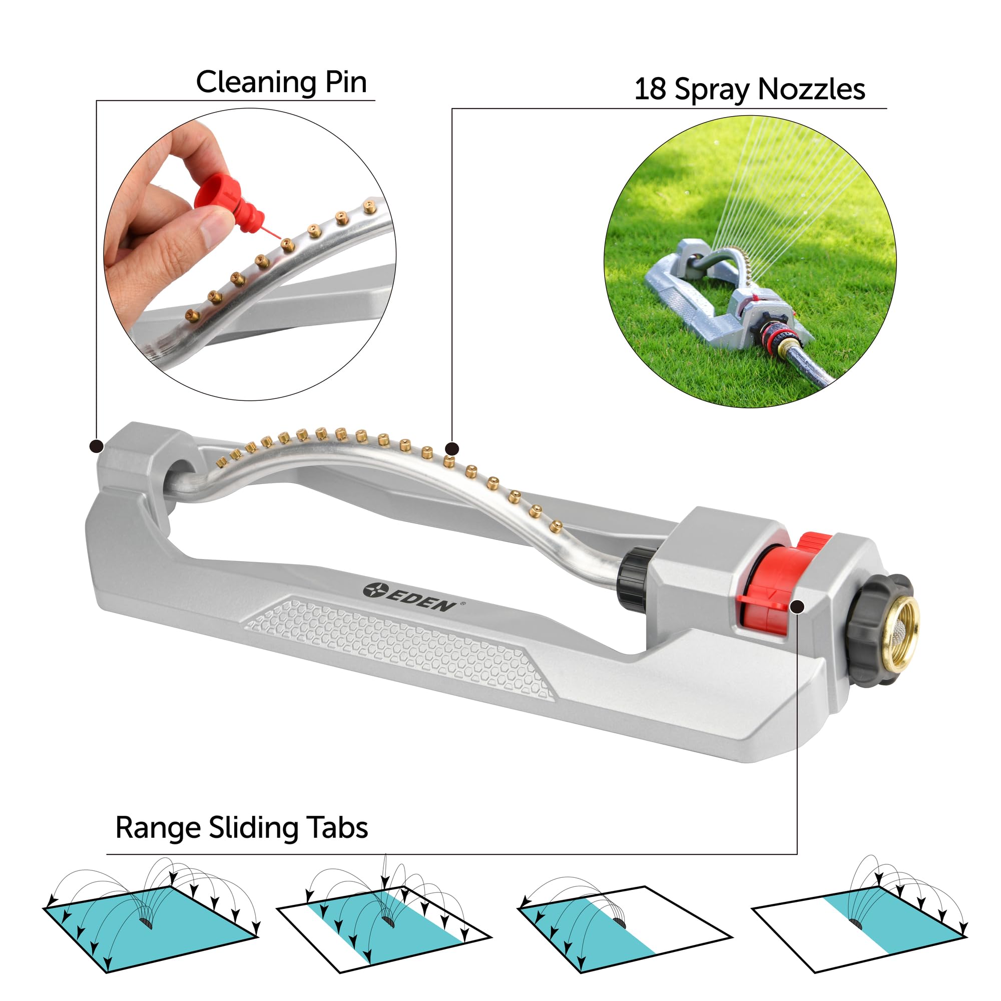 Eden 96218 adjustable range lets you tailor spray length to your space.