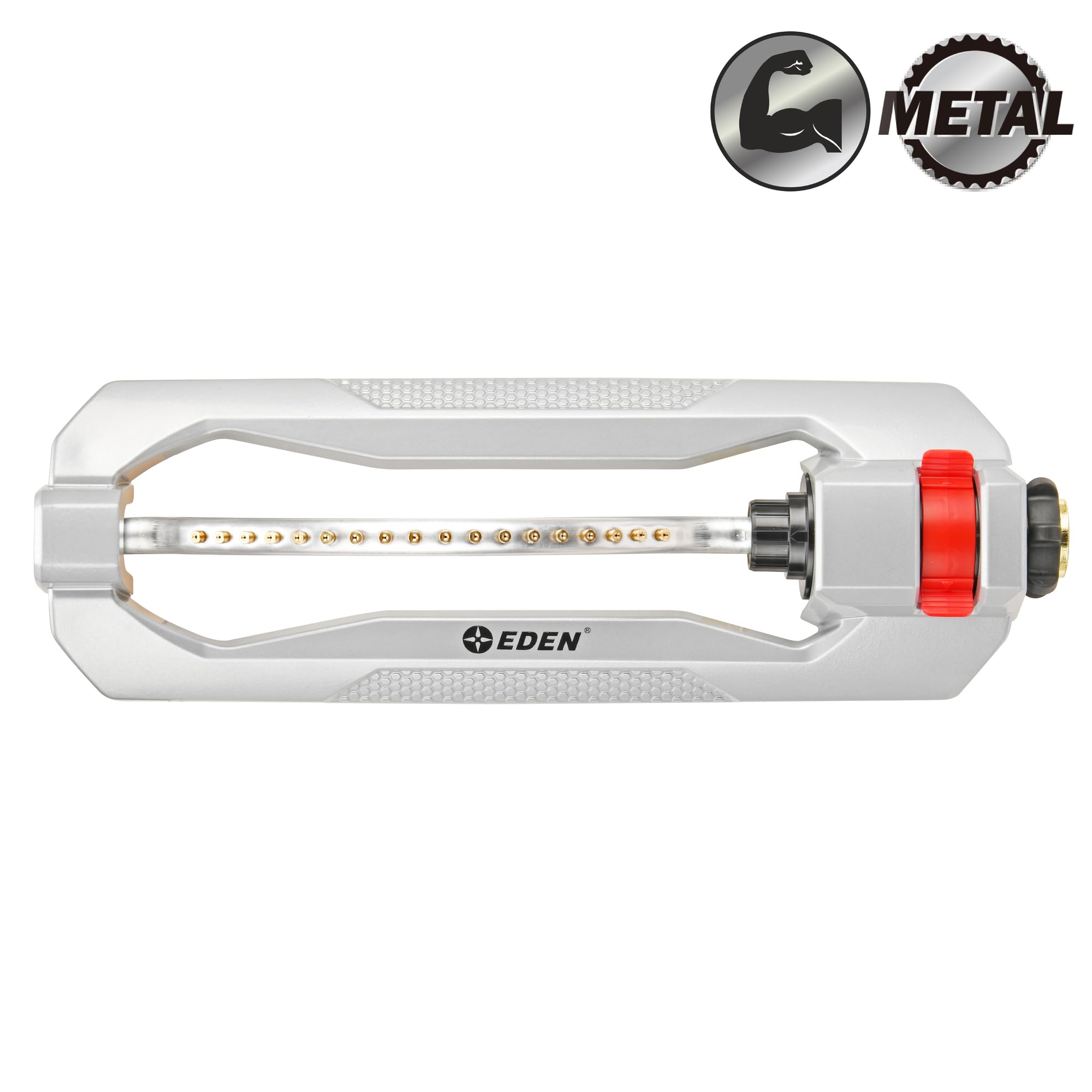 Eden 96218 heavy-duty aluminum base adds stability under variable pressure.