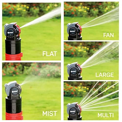 Eden angle cap adjusting distance for targeted watering near beds