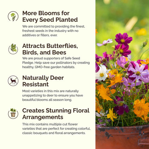 Zones 3-10 planting map with Eden Brothers Florida Wildflower Seeds blend.