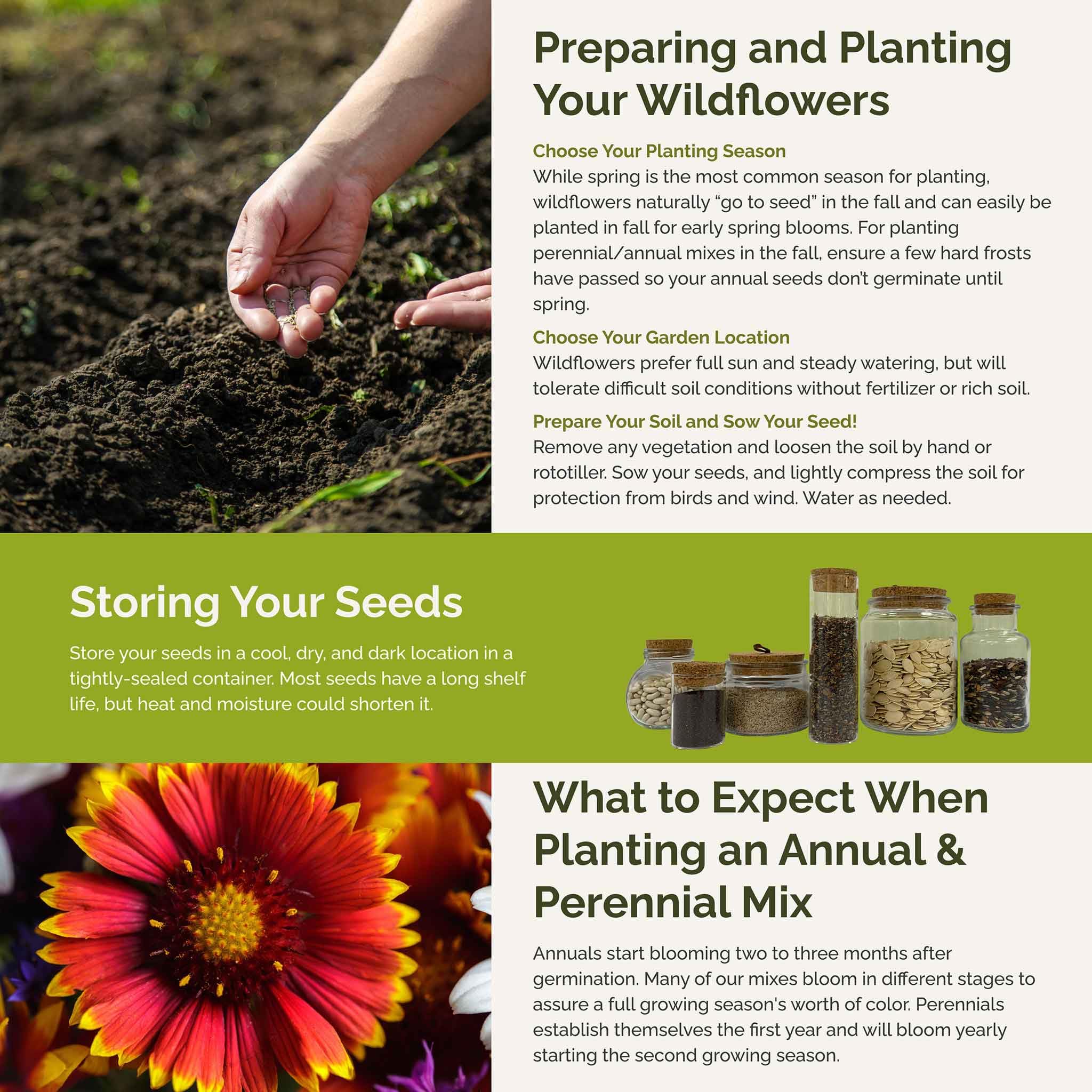 Eden Brothers non-GMO seed mix with high germination potential.
