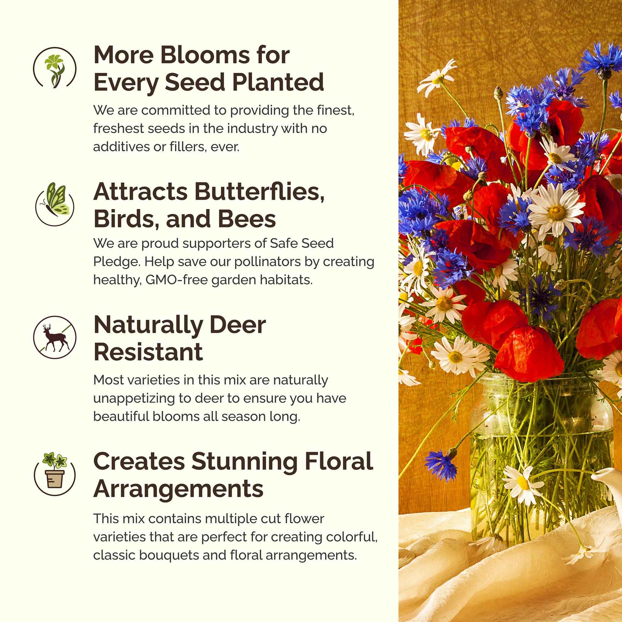 Zone map visual for Eden Brothers Northeast Wildflower Mixed Seeds zones 3-10