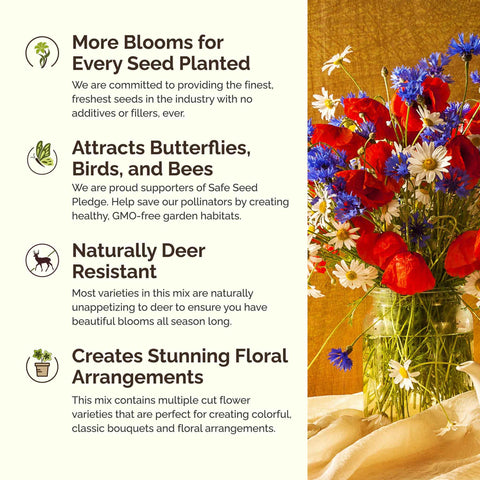 Zone map visual for Eden Brothers Northeast Wildflower Mixed Seeds zones 3-10