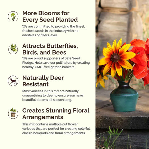 Eden Brothers seed mix suitable for spring and fall planting in zones 3-10