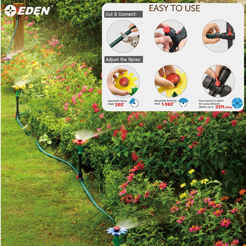 Eden Daisy 3-Way Hose Connector enables two watering channels