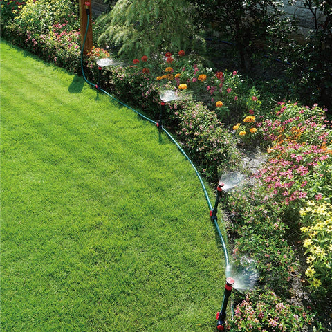 Eden five-inch riser extensions enabling spray over tall plants and dense vegetation.