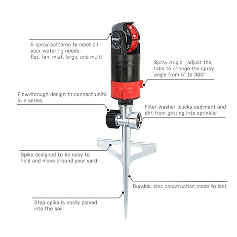 Eden gear-drive sprinkler showing quiet operation during watering