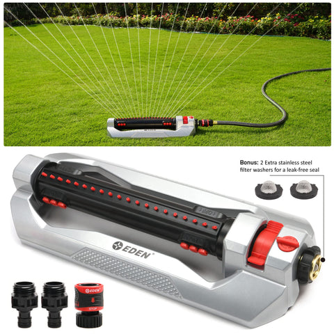Eden Turbo's 20 precision nozzles ensure even watering across beds and lawns.