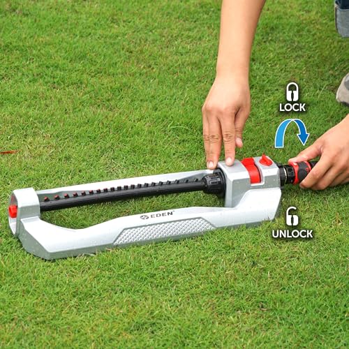 Eden rectangular spray pattern adjustment enables tailored coverage for beds and lawns.