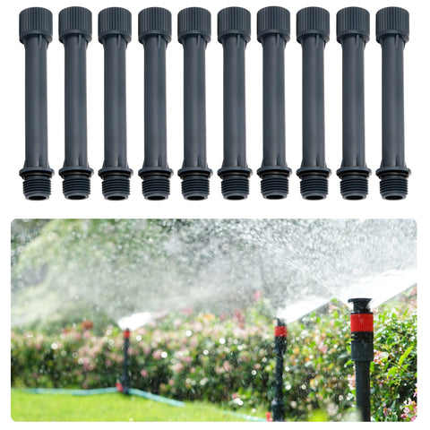 Eden sprinkler head elevation example showing expanded reach across garden beds