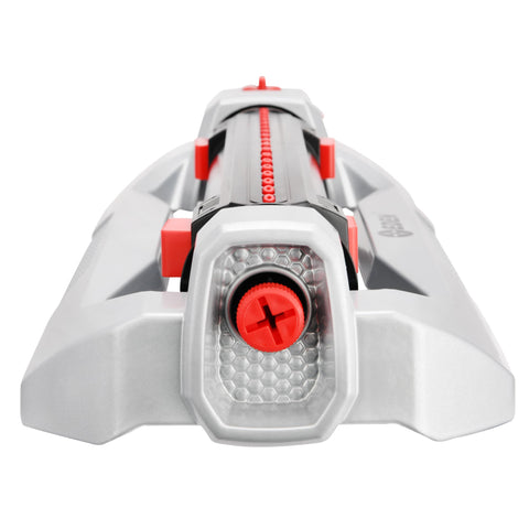 Eden Turbo Oscillating Sprinkler features sealed turbo drive for smooth operation.