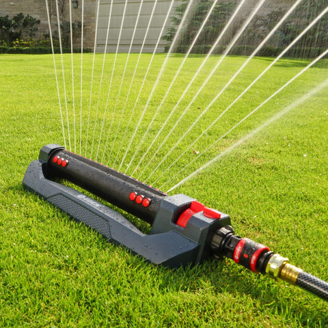Eden Turbo Oscillating Sprinkler turbo drive motor delivers smooth operation.