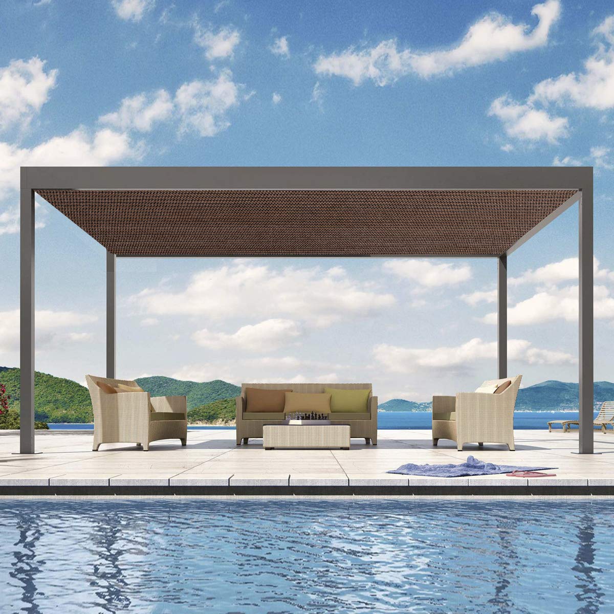 Custom-sized Eden's Decor shade sail tailored to fit spaces.