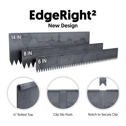 Edge Right COR-TEN steel edging shown with a sturdy 6-inch depth for long-lasting borders.