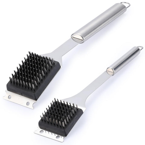 Edgnb 16.5-inch grill brush reaches deep grates for thorough cleaning.