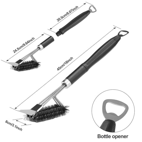 Edgnb grill brush 3-in-1 bristles tackle tough residue effectively