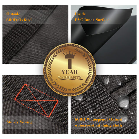 Heavy-duty 600D polyester construction for durability
